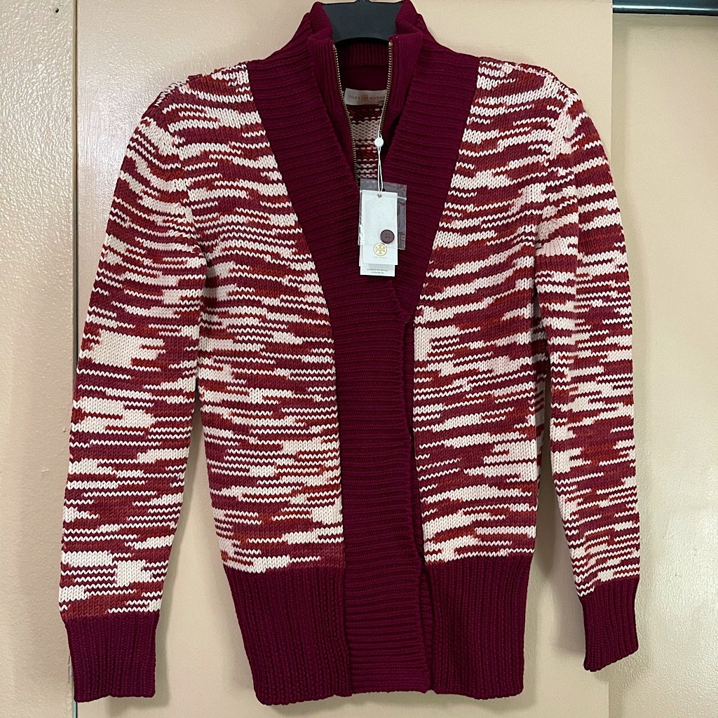 Tory Bursh Zip Up Sweater